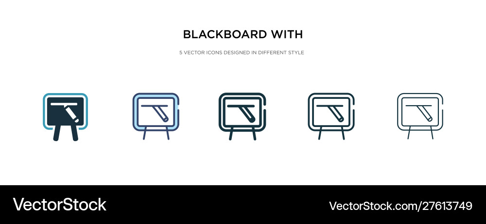 Blackboard with icon in different style two Blackboard with icon in different style two vector image