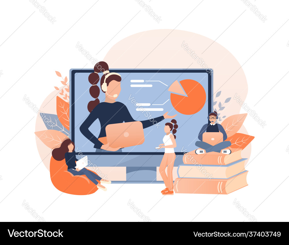 Cartoon Online-Unterricht für Webdesign Cartoon Online-Unterricht für Webdesign vektorbild