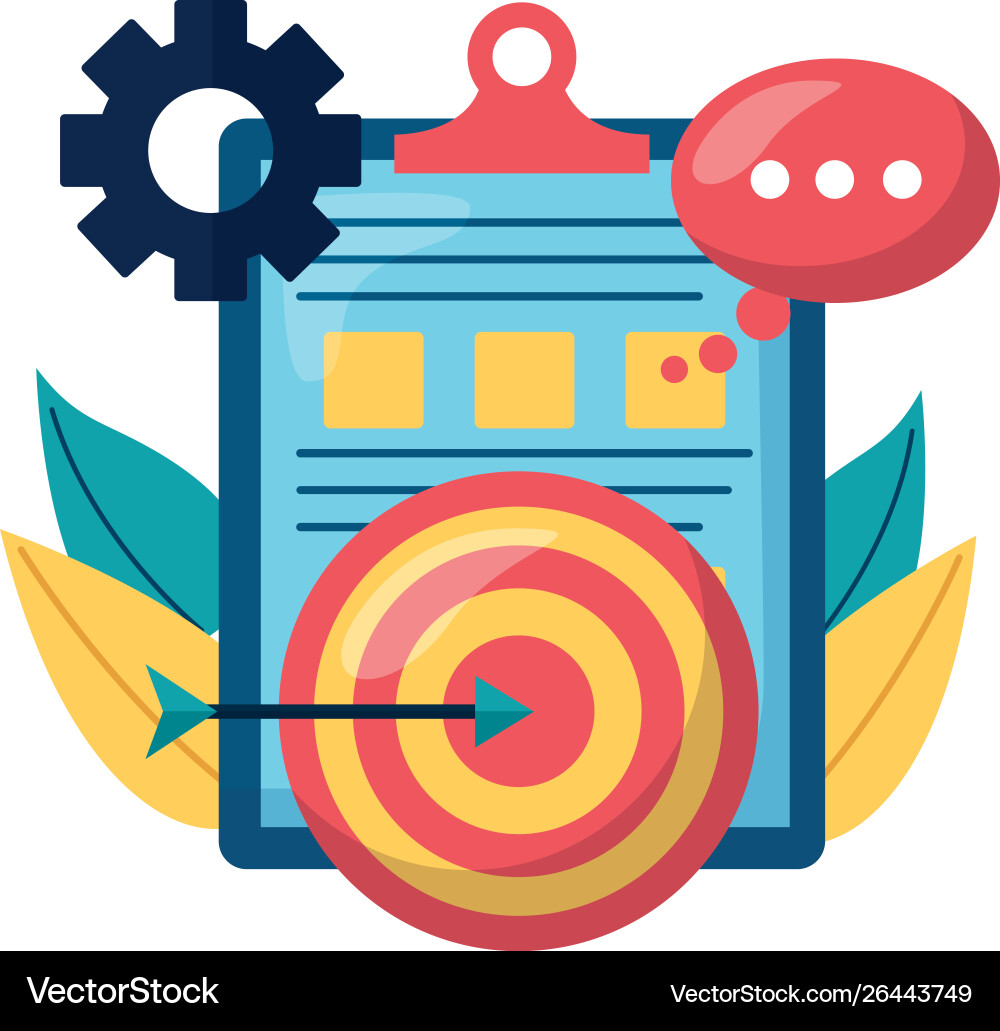 Checklist clipboard document with target vector image