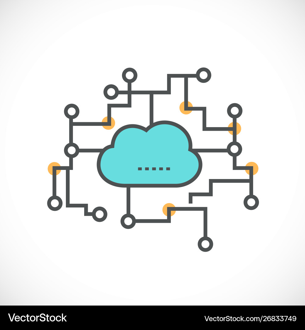 Cloud Network Icon - Data Connection vector image
