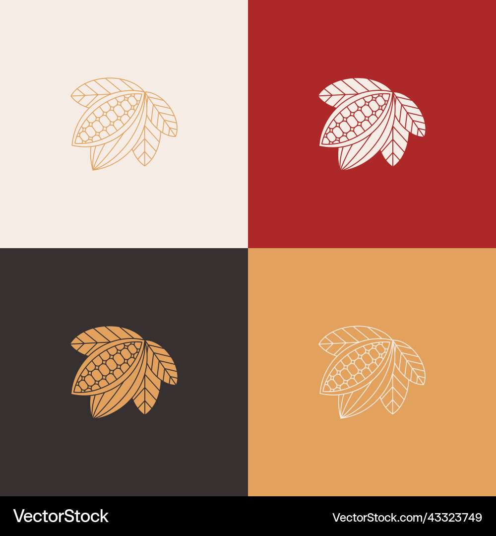 Cocoa bean minimalist abstract style Cocoa bean minimalist abstract style vector image