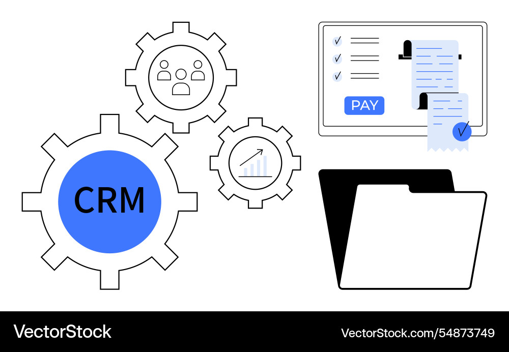Components of crm system integration with payment Vector Image