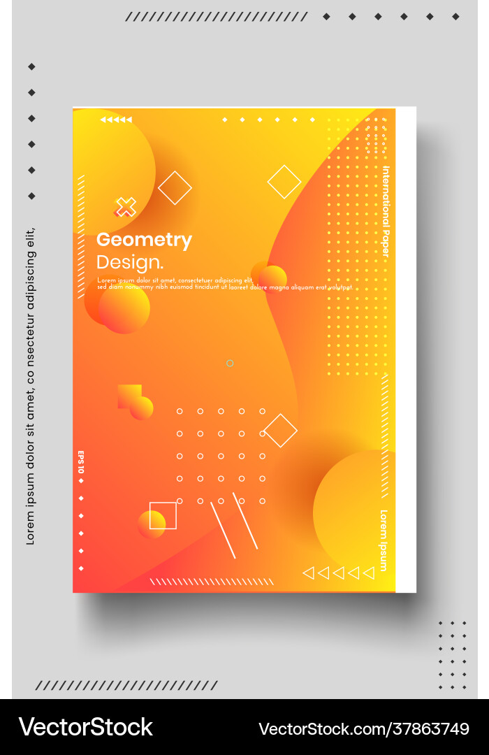 Cover design template set with abstract lines vector image