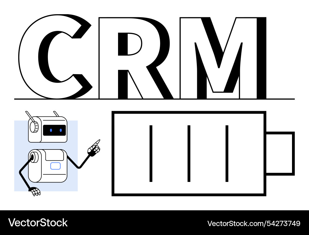 Crm and ai robot enhance efficiency with power Crm and ai robot enhance efficiency with power vector image