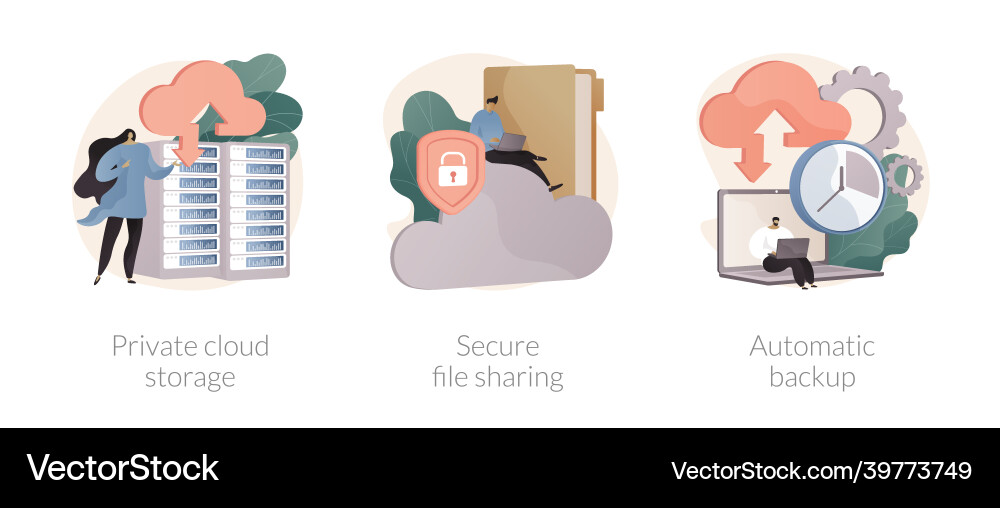 Database security abstract concept Database security abstract concept vector image