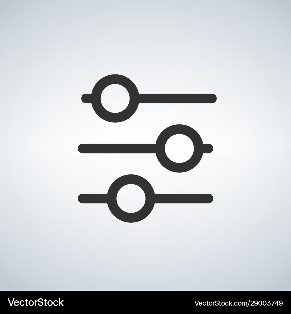 Filter control isolated minimal icon settings Vector Image