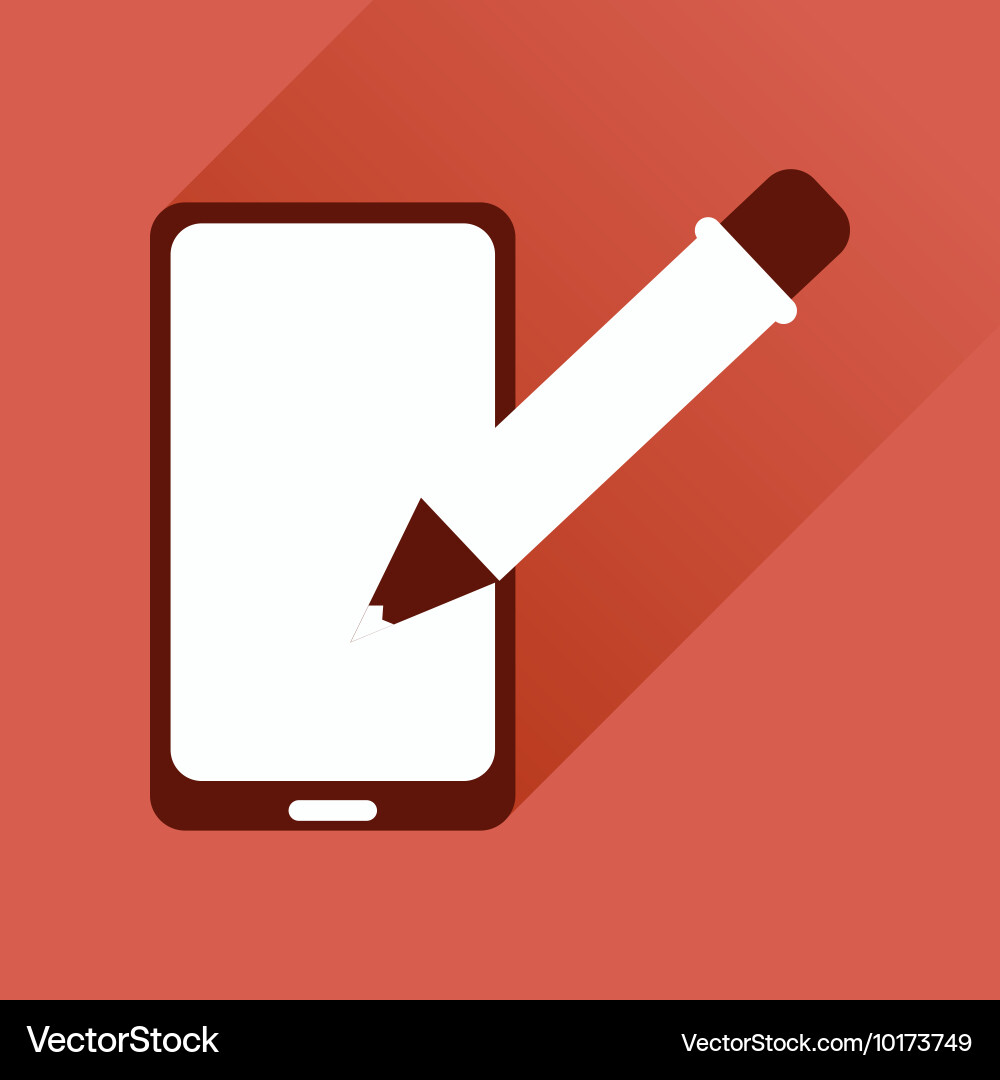 Flat web icon with long shadow mobile notes vector image
