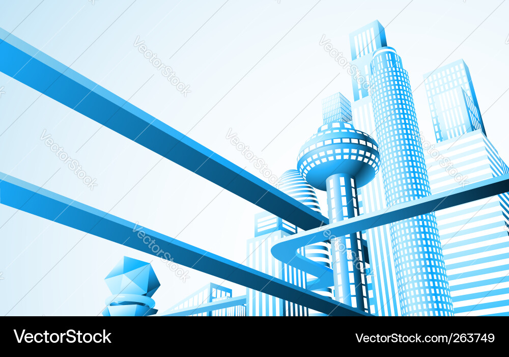 Futuristic cityscape Royalty Free Vector Image