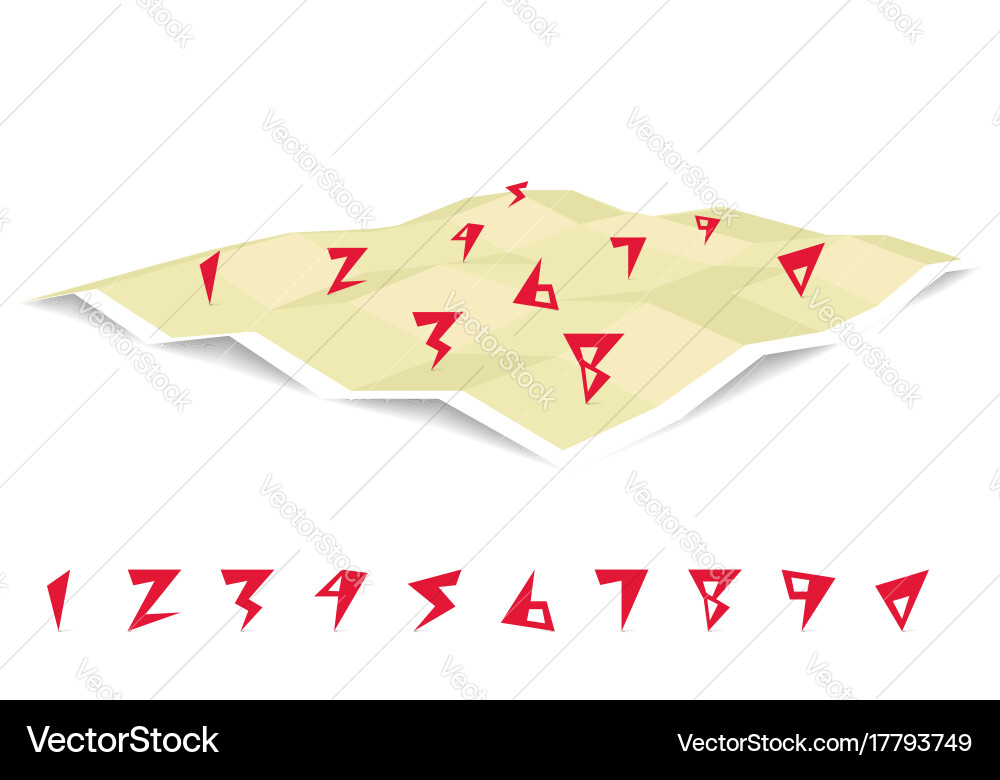 Gps navigation on a three dimensional flat map vector image
