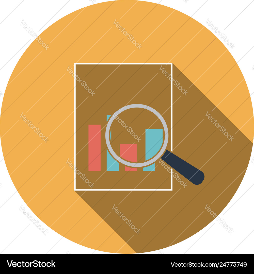 Großartiges Glas auf Papier mit Diagramm-Ikone Großartiges Glas auf Papier mit Diagramm-Ikone vektorbild