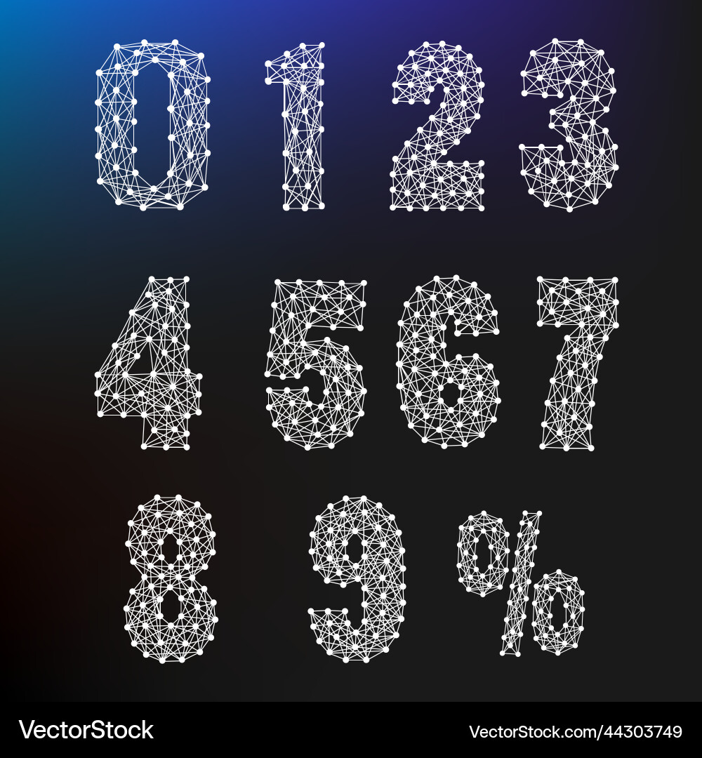Icon sets the number of polygons for use Vector Image