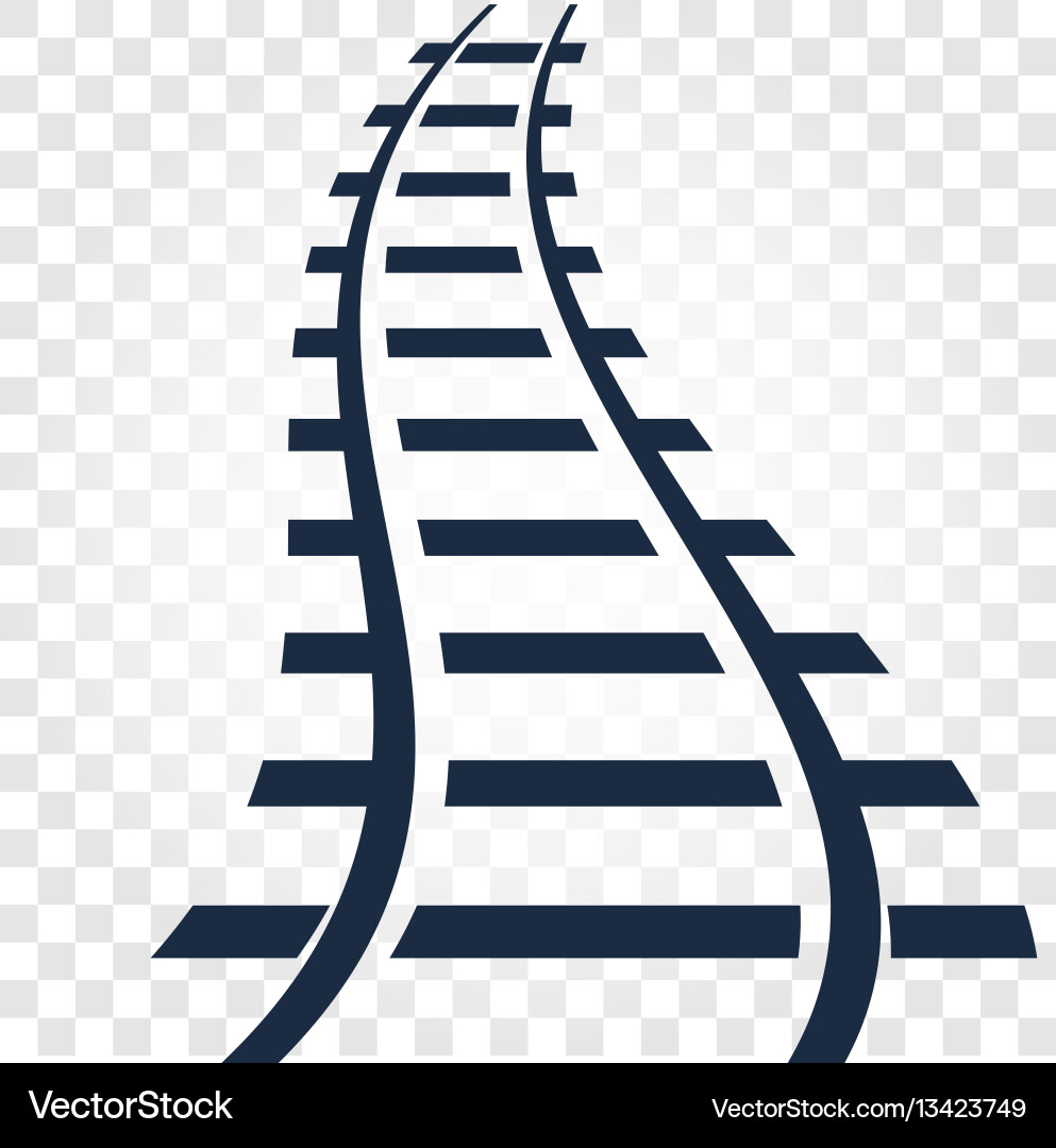 Isolated rails railway top view ladder elements vector image