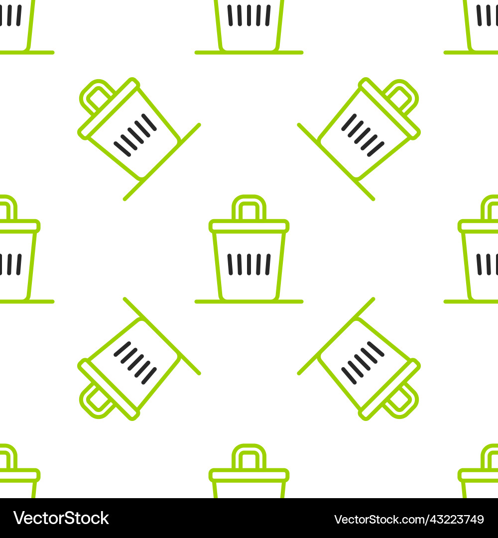 Line trash can icon isolated seamless pattern Line trash can icon isolated seamless pattern vector image
