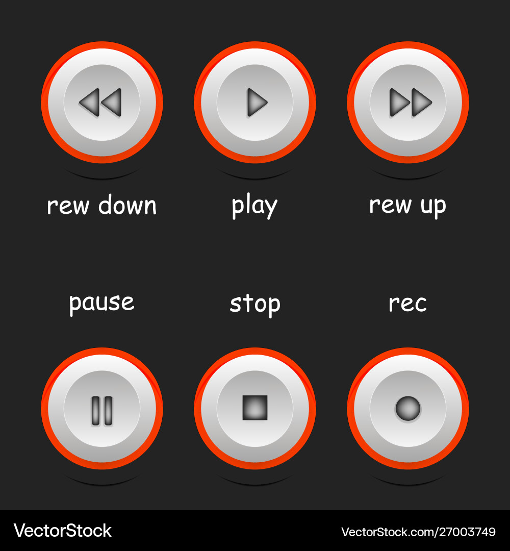 Media player icons buttons set Vector Image