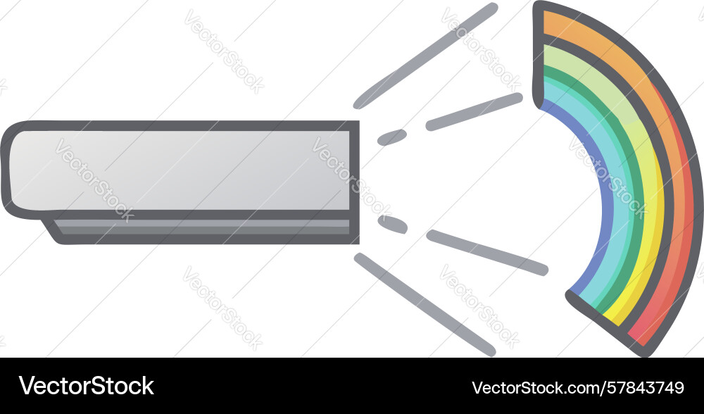 Rainbow light projector colorful display vector image