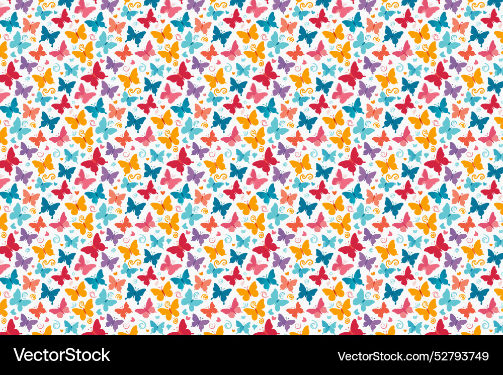 Seamless pattern with multicolored butterflies Seamless pattern with multicolored butterflies Vector Image