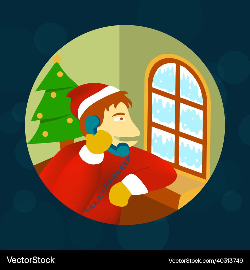 Someone calling when it snows at c Vector Image