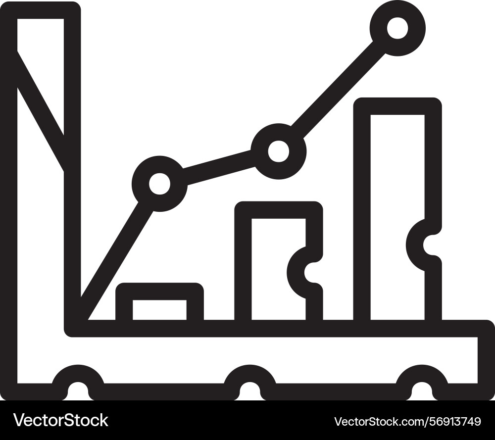 Statistics linear style icon design Vector Image
