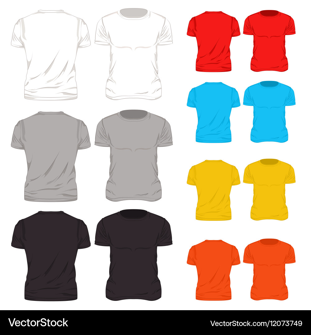T-Shirt Template Collection Vector Image