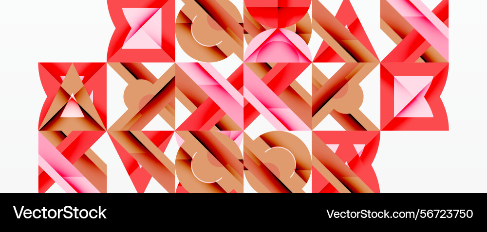 Abstract geometric pattern interlocking shapes vector image