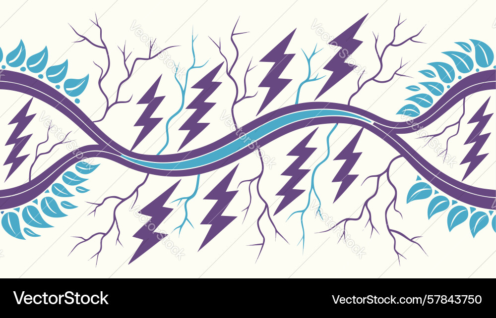 Abstract lightning bolts pattern dynamic energy vector image