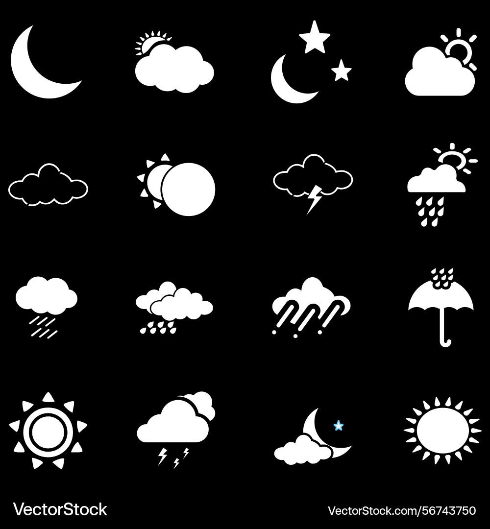 Clouds icons set of in different form Vector Image