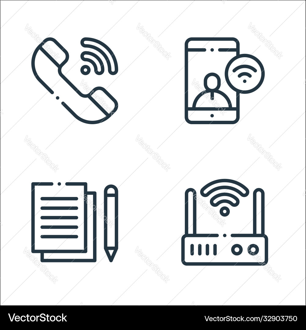 Communication line icons linear set quality Communication line icons linear set quality Vector Image