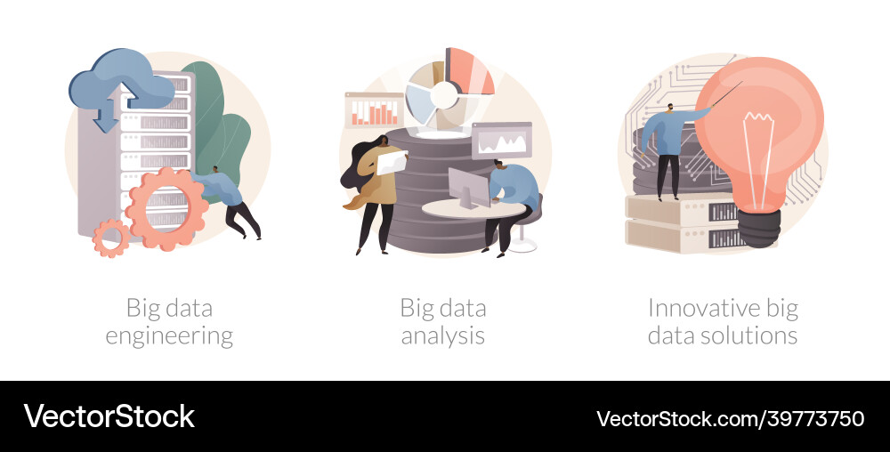 Database technology abstract concept Database technology abstract concept Vector Image