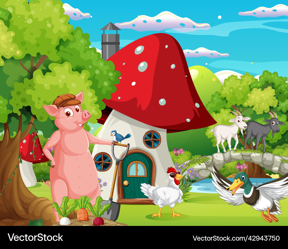 Farm animal at land vector image