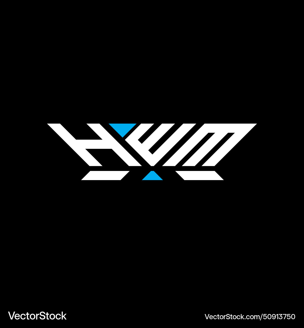 Hwm letter logo design hwm simple and modern logo Vector Image