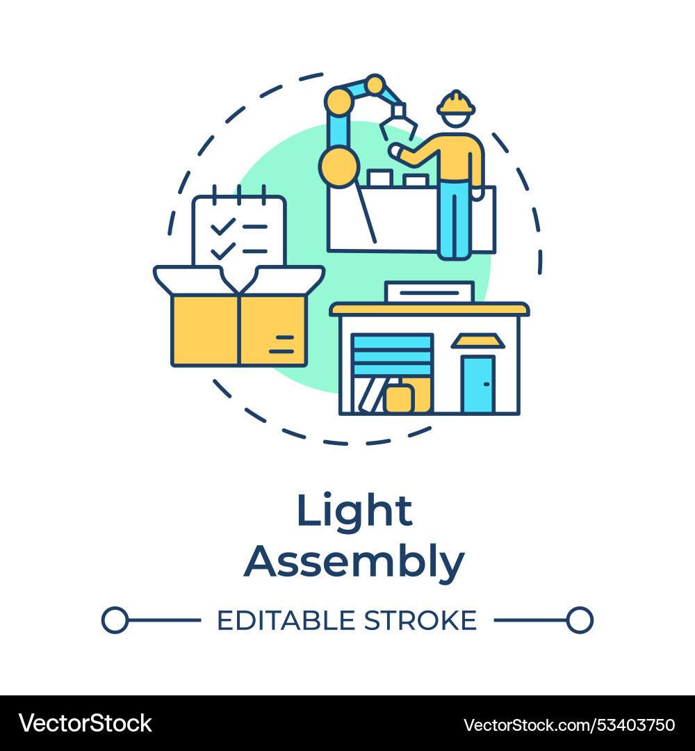 Light assembly multi color concept icon Light assembly multi color concept icon vector image