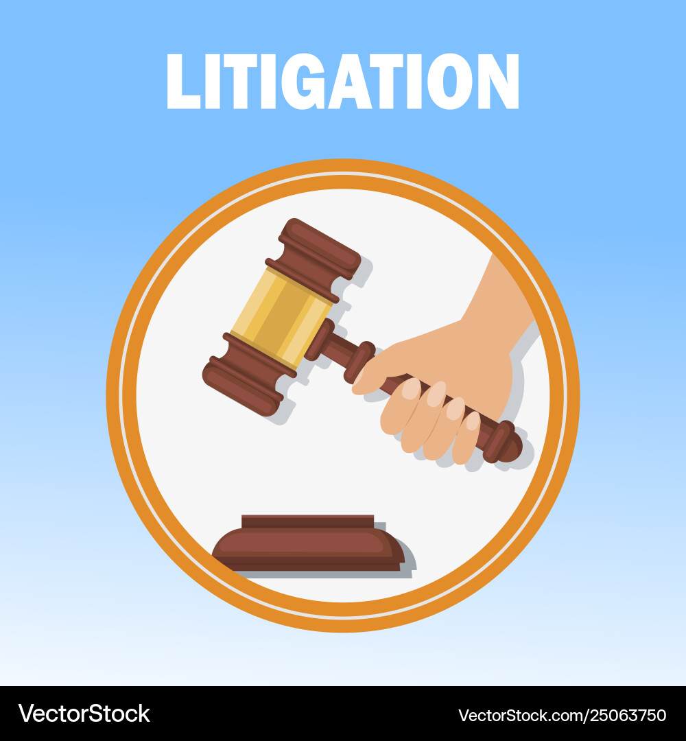 Litigation Gericht Verfahren flache Banner Vorlage Litigation Gericht Verfahren flache Banner Vorlage vektorbild
