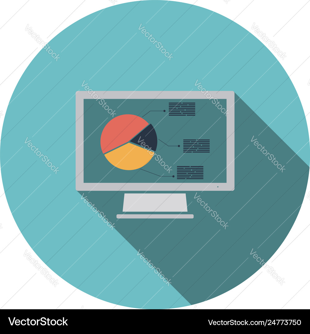 Monitor with analytics diagram icon Monitor with analytics diagram icon vector image