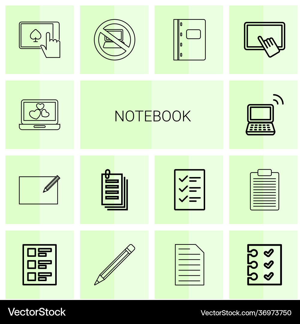 Notebook icons vector image