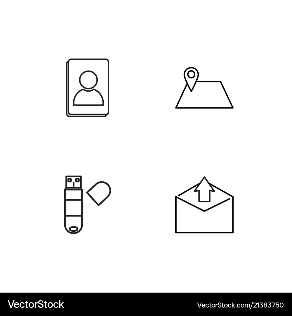 Office linear icons set simple outline vector image