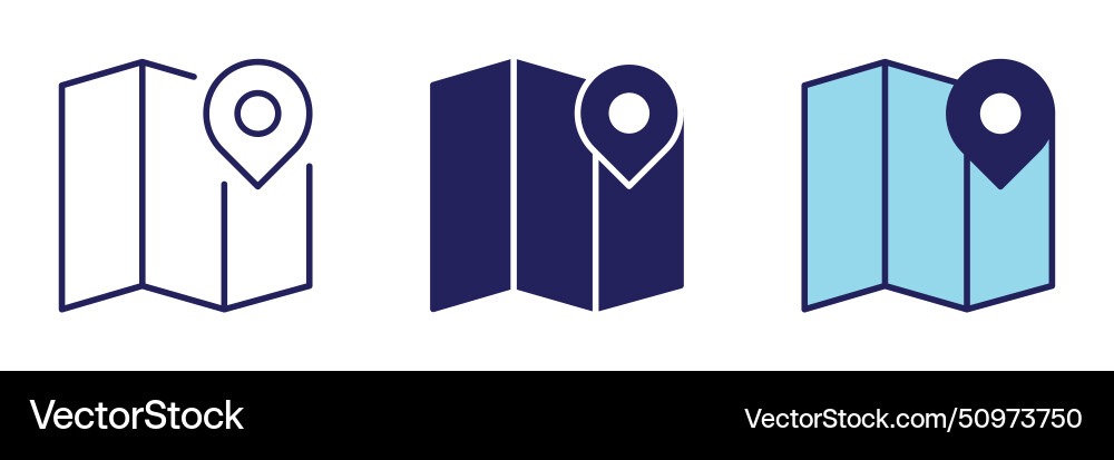 Pin map icon - navigation set vector image