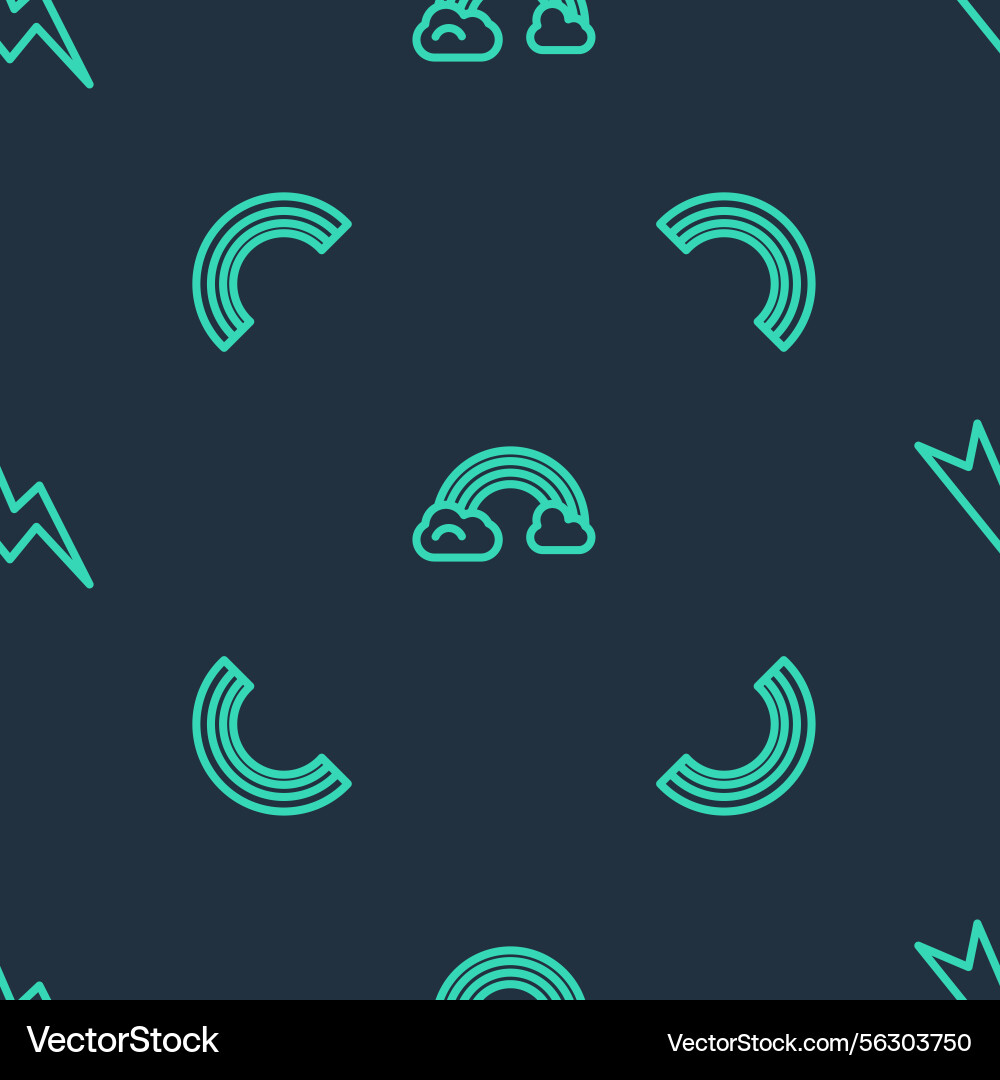 Rainbow with Clouds and Lightning vector image