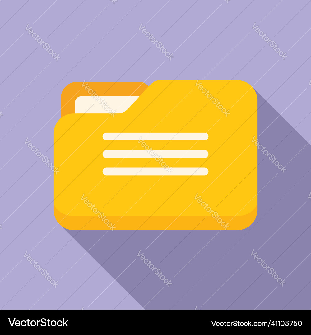 Report business folder icon flat document Vector Image