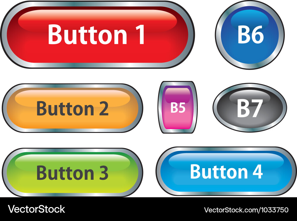 Shiny Button Collection Vector Image