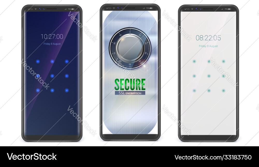 Smartphones with access screen ui Smartphones with access screen ui vector image