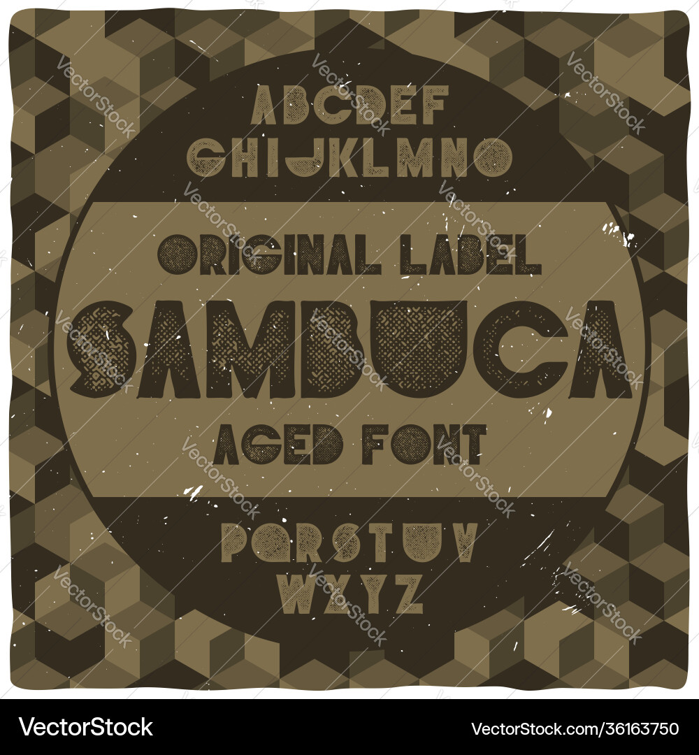 With pattern on background good handcrafted font vector image