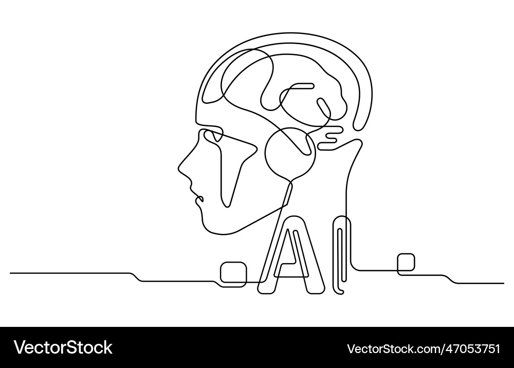 AI Brain Data Robot vector image