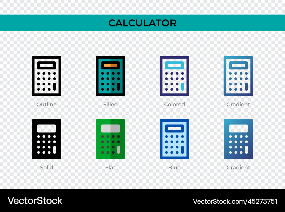 Calculator icon in different style Calculator icon in different style vector image