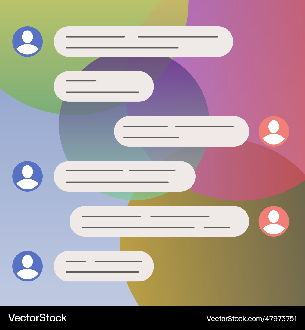 Chat dialog boxes speech bubble on colored Chat dialog boxes speech bubble on colored vector image