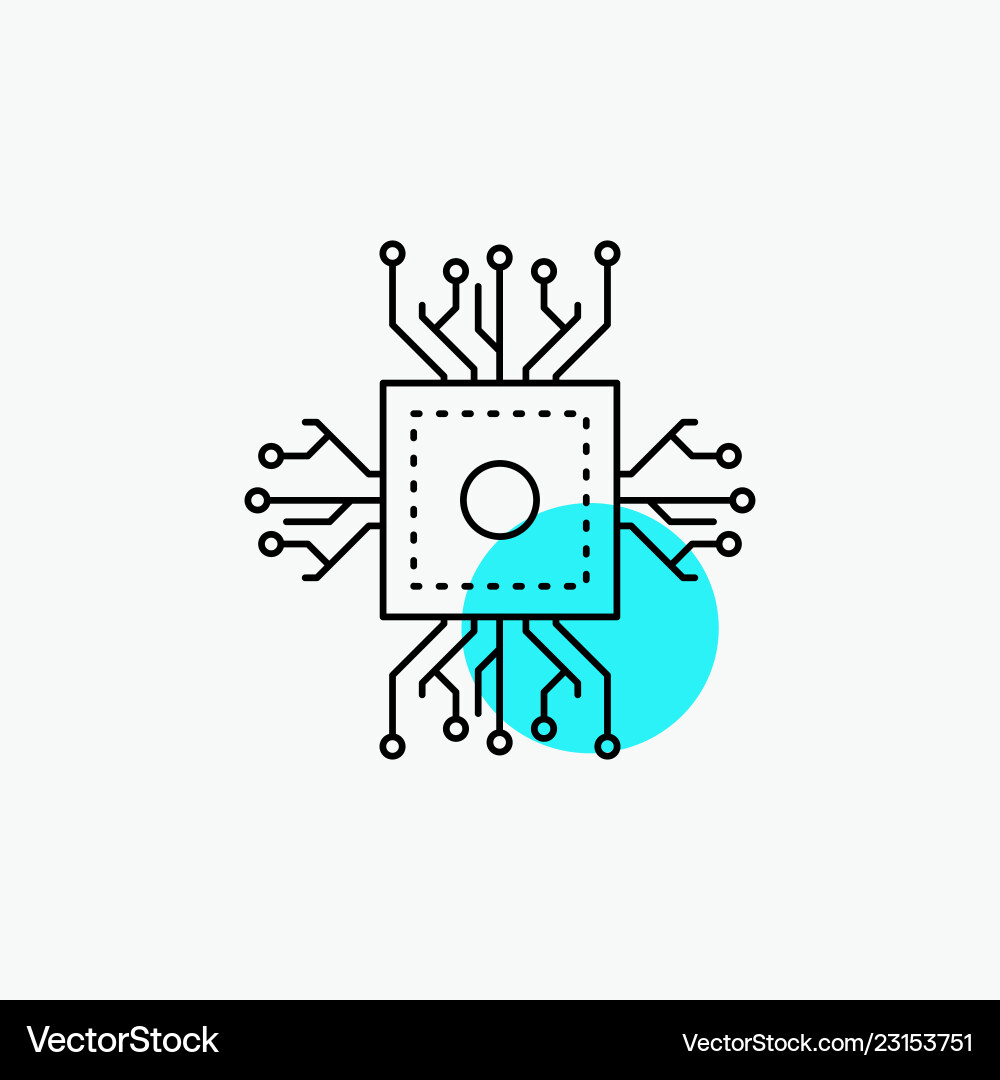 Chip cpu microchip processor technology line icon Chip cpu microchip processor technology line icon vector image