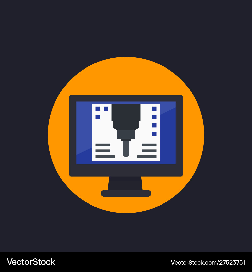 Cnc computer numerical control vector image