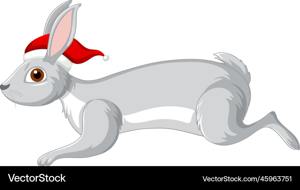 Cute grey rabbit cartoon character Royalty Free Vector Image