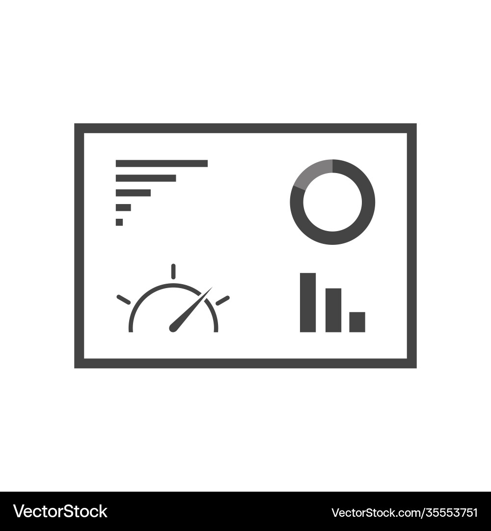 Dashboard icon cartoon style on white isolated Dashboard icon cartoon style on white isolated vector image