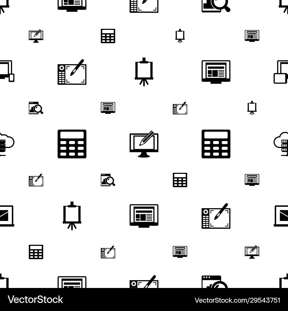 Display icons pattern seamless included editable vector image