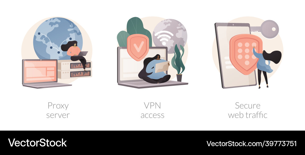 Internet security settings abstract concept Internet security settings abstract concept vector image